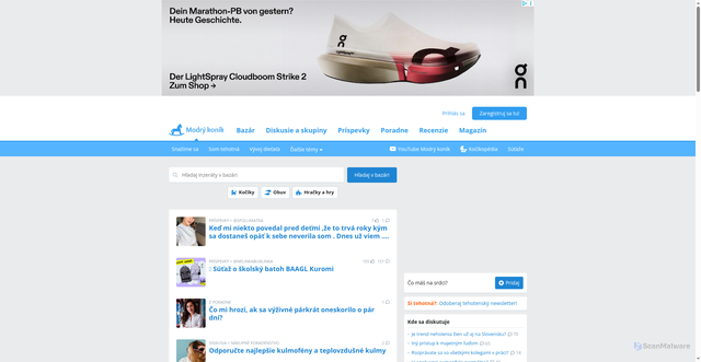 Security scan screenshot of https://modrykonik.sk