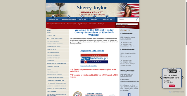 Security scan screenshot of https://www.hendryelections.gov/