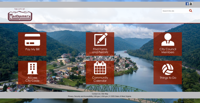 Security scan screenshot of https://montgomery.wv.gov/Pages/default.aspx