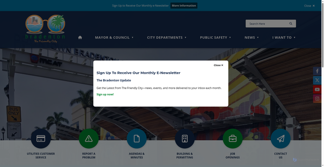 Security scan screenshot of https://cityofbradenton.com/