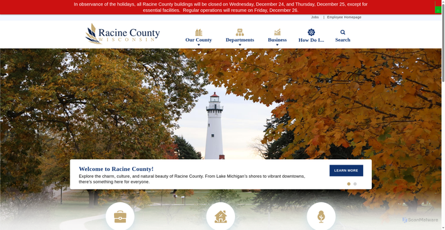 Security scan screenshot of https://www.racinecounty.gov/