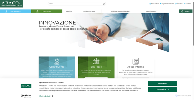 Security scan screenshot of https://www.abacospa.it/