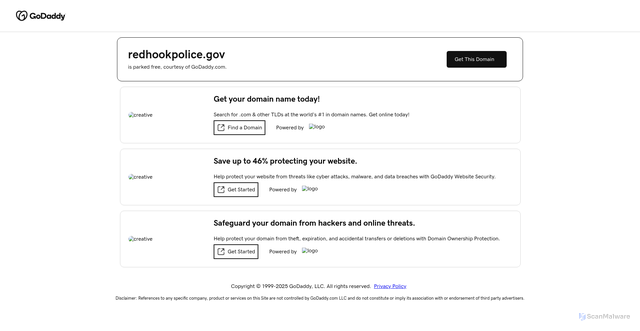 Security scan screenshot of https://redhookpolice.gov/
