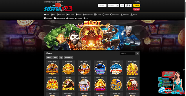 Security scan screenshot of https://kliniksuster123.com/desktop/game/slot/vpower