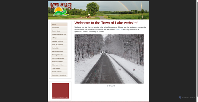 Security scan screenshot of https://townoflakewi.com/
