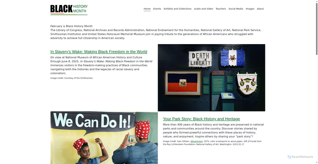 Security scan screenshot of https://www.blackhistorymonth.gov/