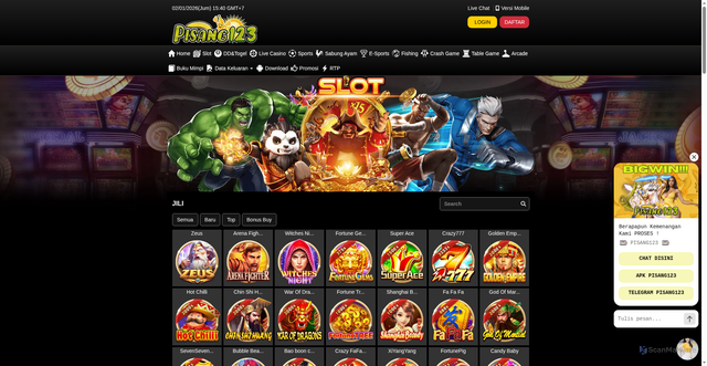 Security scan screenshot of https://lengpisang123.com/desktop/game/slot/jili