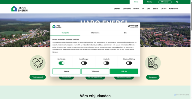 Security scan screenshot of https://haboenergi.se