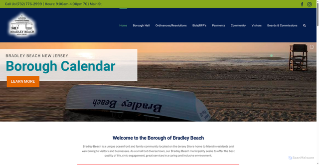 Security scan screenshot of https://www.bradleybeachnj.gov/