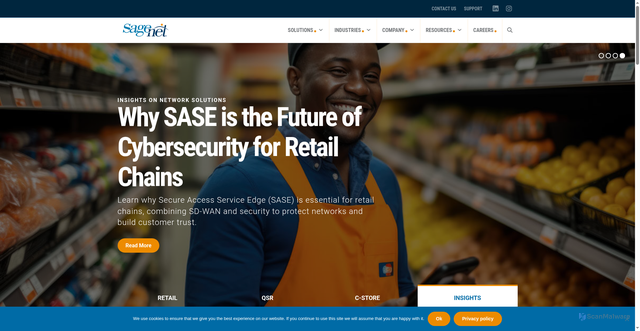 Security scan screenshot of https://sagenet.com