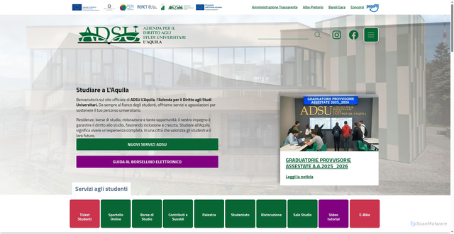 Security scan screenshot of https://www.adsuaq.org/