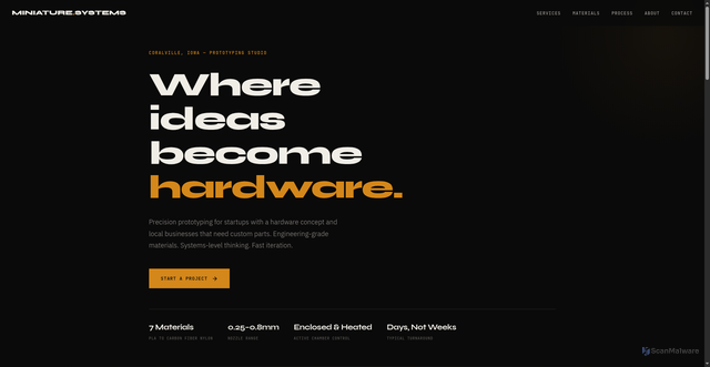 Security scan screenshot of https://miniaturesystems-com.pages.dev/