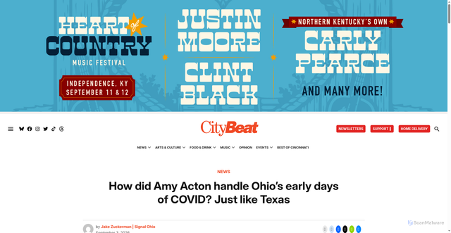 Security scan screenshot of https://www.citybeat.com/news/vivek-ramaswamy-amy-acton-covid-response-fact-check/