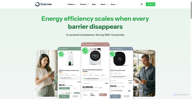 Security scan screenshot of https://enervee.com