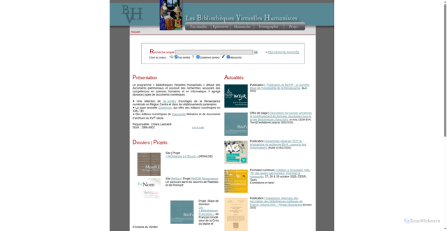 Security scan screenshot of https://www.bvh.univ-tours.fr