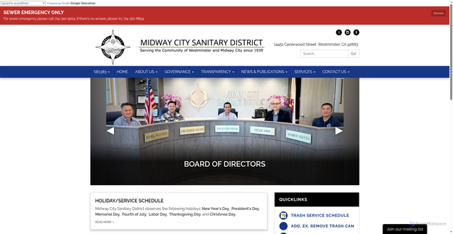 Security scan screenshot of https://www.midwaycitysanitaryca.gov/