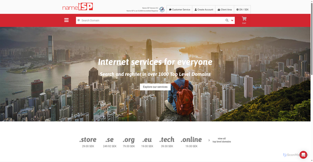 Security scan screenshot of https://www.nameisp.com/