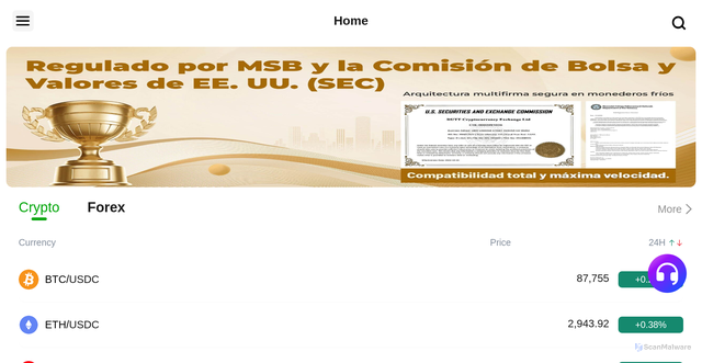 Security scan screenshot of https://pionexvip.com/