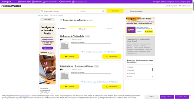 Security scan screenshot of http://reformas-casa.es/