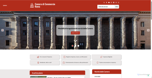 Security scan screenshot of https://www.rm.camcom.it/