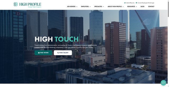 Security scan screenshot of https://www.highprofilestaffing.com/