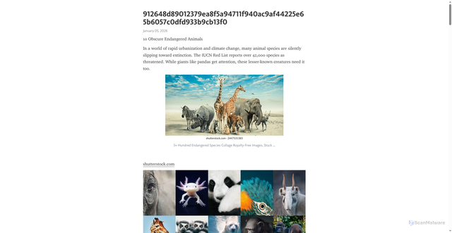 Security scan screenshot of https://telegra.ph/Endangered-Animals-01-05