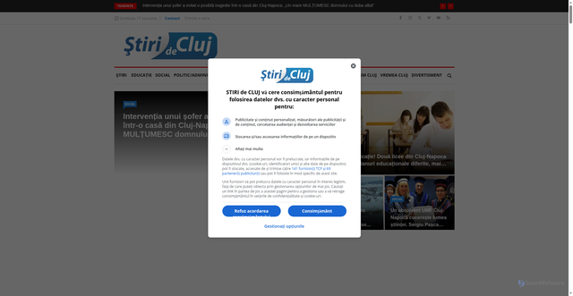 Security scan screenshot of https://stiridecluj.ro