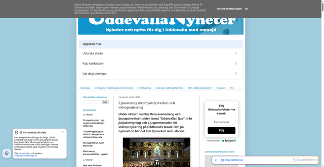 Security scan screenshot of https://uddevallanyheter.se