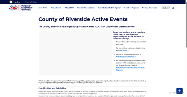 Security scan screenshot of https://rivcoready.org/active-events