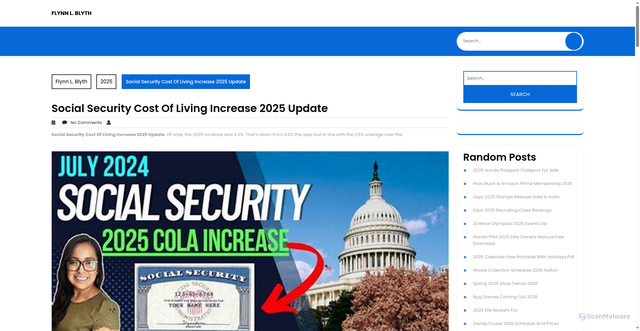 Security scan screenshot of https://flynnblythl.pages.dev/hmcwj-social-security-cost-of-living-increase-2025-update-toqpw/