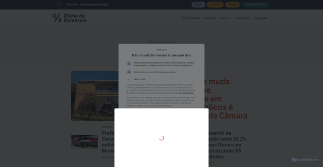 Security scan screenshot of https://diariodocomercio.com.br