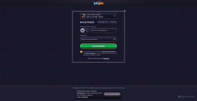 Security scan screenshot of https://casinobuitenlandonline.nl/go