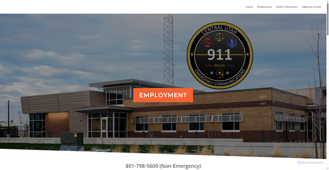 Security scan screenshot of https://centralutah911.gov/