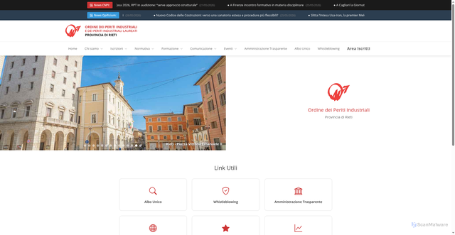 Security scan screenshot of https://www.periti-industriali.rieti.it/
