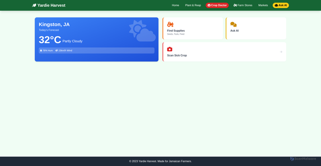 Security scan screenshot of https://yardieharvest-p7x6uqhplu.edgeone.app/