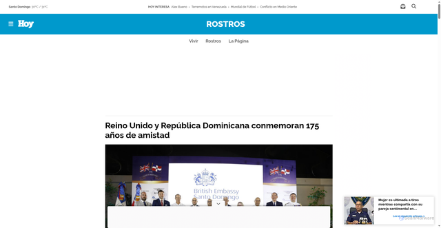 Security scan screenshot of https://hoy.com.do/vivir/rostros/reino-unido-y-republica-dominicana-conmemoran-175-anos-de-amistad_1043925.html