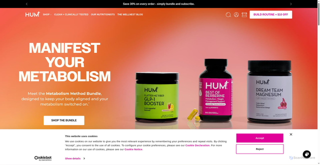 Security scan screenshot of https://humnutrition.com
