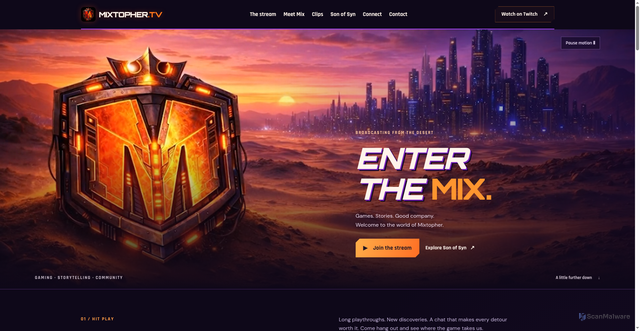Security scan screenshot of http://mixtopher-website.pages.dev/