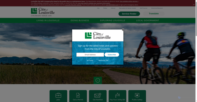 Security scan screenshot of https://www.louisvilleco.gov/