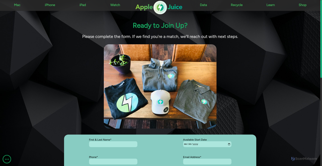 Security scan screenshot of https://apple-juice.com/Resources/HTML/Team.html