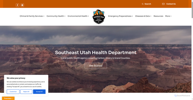 Security scan screenshot of https://seuhealth.gov/