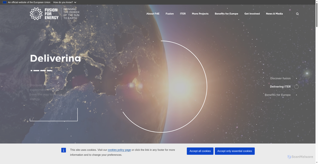 Security scan screenshot of https://fusionforenergy.europa.eu/
