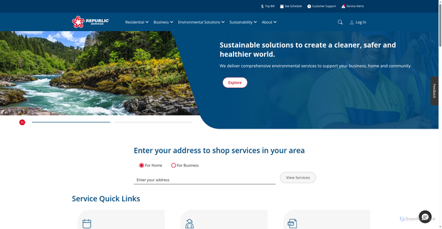 Security scan screenshot of https://my.republicservices.com