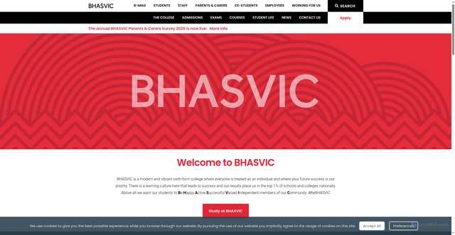 Security scan screenshot of http://www.bhasvic.ac.uk