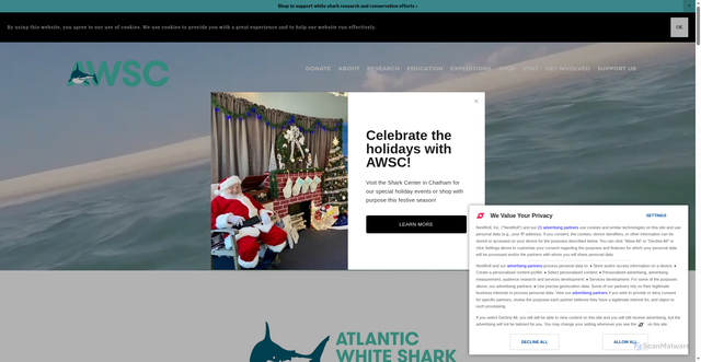 Security scan screenshot of https://www.atlanticwhiteshark.org/