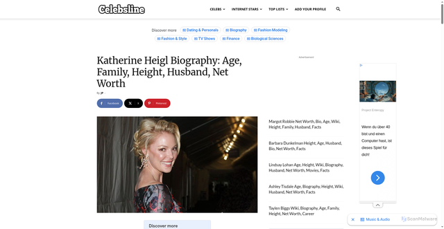 Security scan screenshot of https://www.celebsline.com/katherine-heigl-biography/