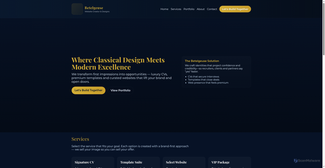 Security scan screenshot of https://betelguesewebanddesigns-r40vakrvg7.edgeone.app/
