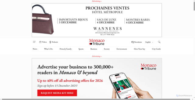 Security scan screenshot of https://www.monaco-tribune.com/en/about-monaco/