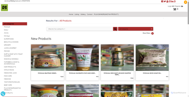 Security scan screenshot of https://dorshoponline.in/shop?show=new