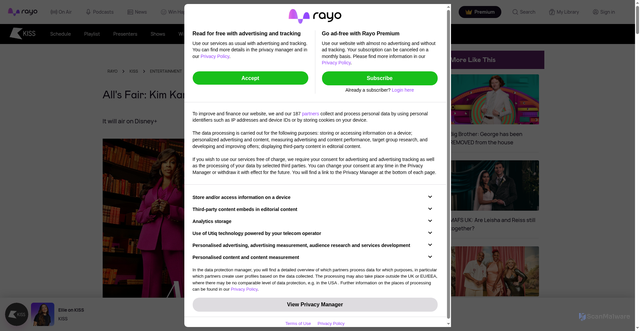 Security scan screenshot of https://hellorayo.co.uk/kiss/entertainment/television/alls-fair